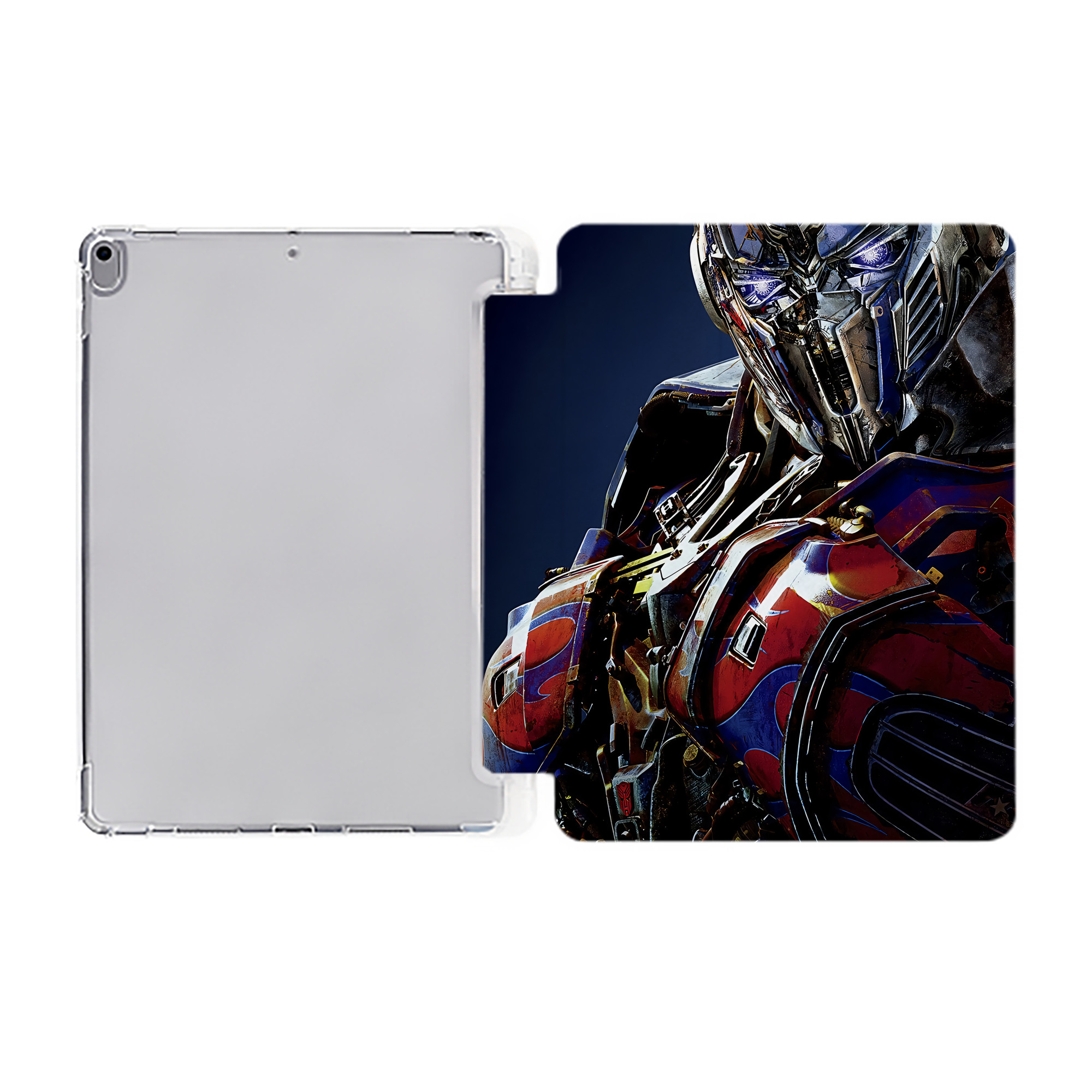 （画像用） Transformers トランスフォーマー IPad ケース ペン収納付き 三つ折りスタンド PUレザー×シリコン 対応機種9.5/10.5/10.9インチ